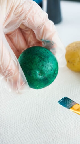 Potato painted green with food coloring