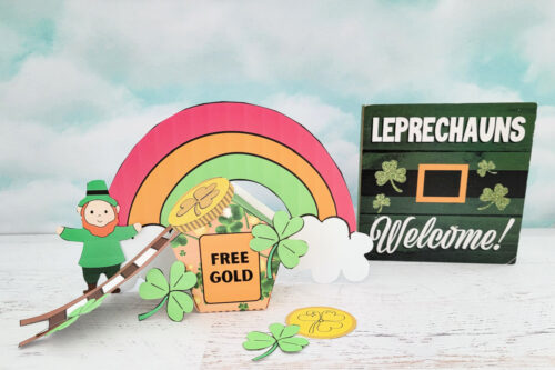 St. Patrick's Day trap with Leprechauns Welcome sign