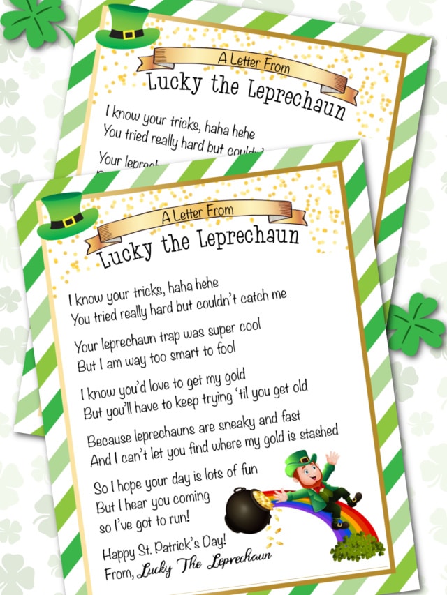 Leprechaun Letter For A Child story Fun Money Mom