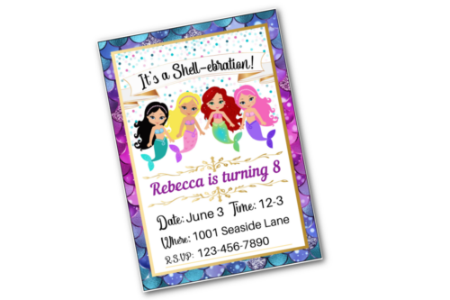 Mermaid Birthday Party Invitation (Free Printable)