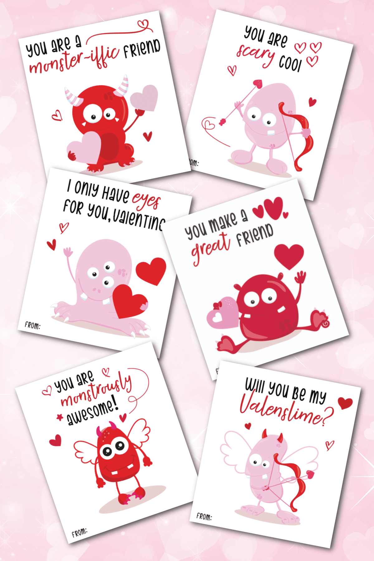 Monster valentines for Valentine's Day
