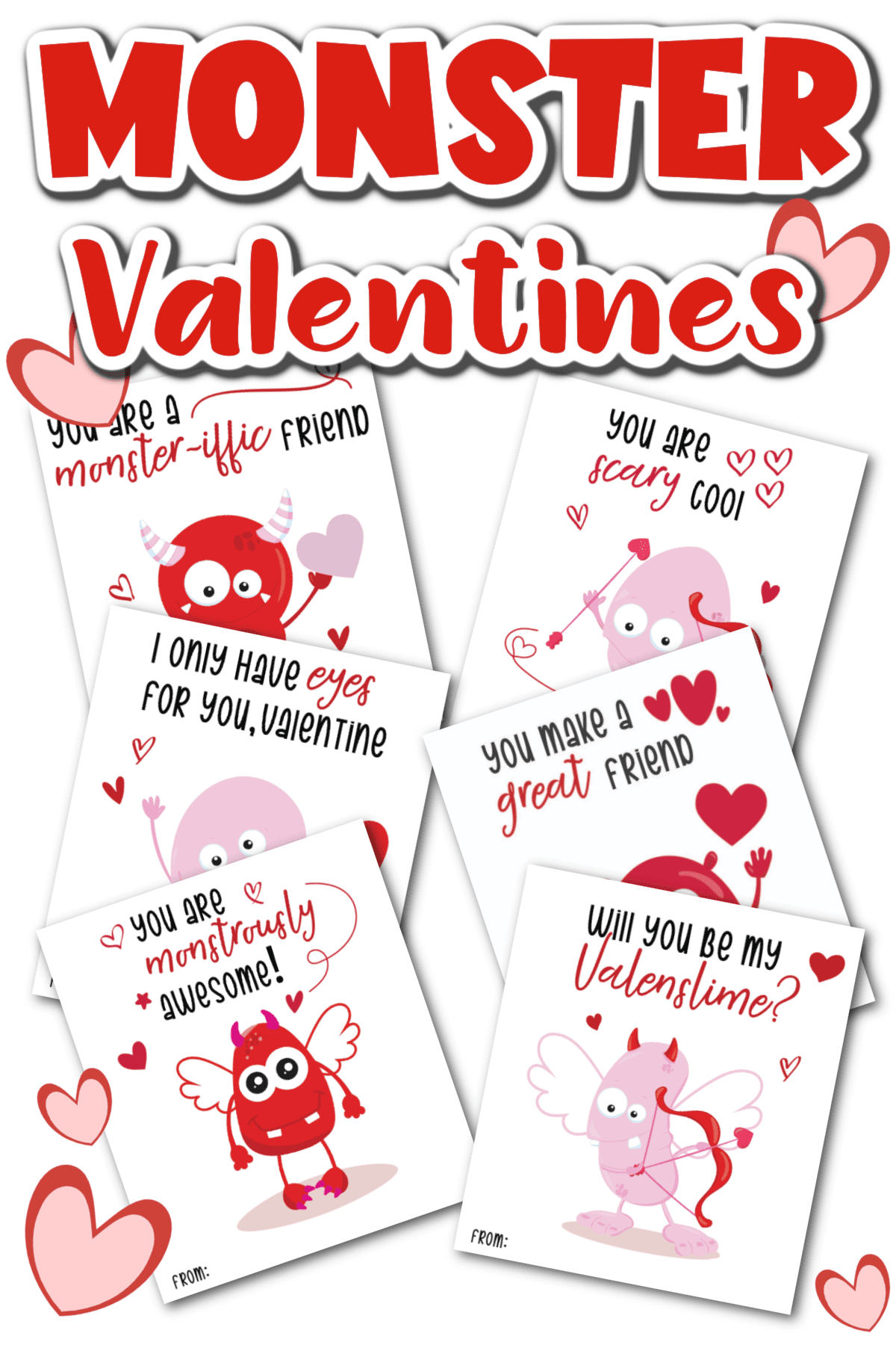 Cute Monster Valentines (Free Printable) - Fun Money Mom