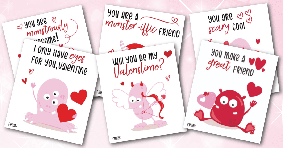 Cute Monster Valentines (Free Printable) - Fun Money Mom