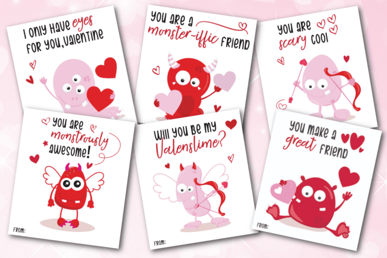 Cute Monster Valentines (Free Printable)