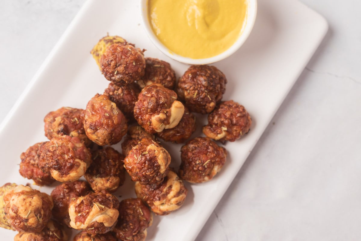 Sausage balls without bisquick and mustard dipping sauce