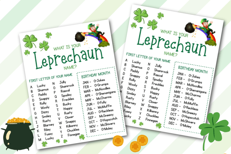 What Is Your Leprechaun Name (Free St. Patrick’s Day Printable)