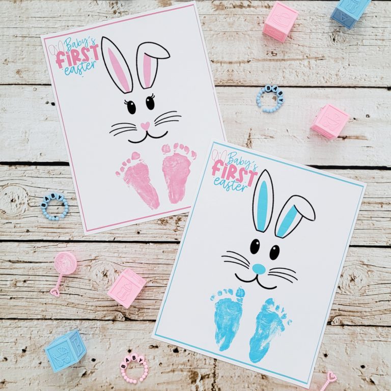 Baby’s First Easter Footprints (Free Printable)