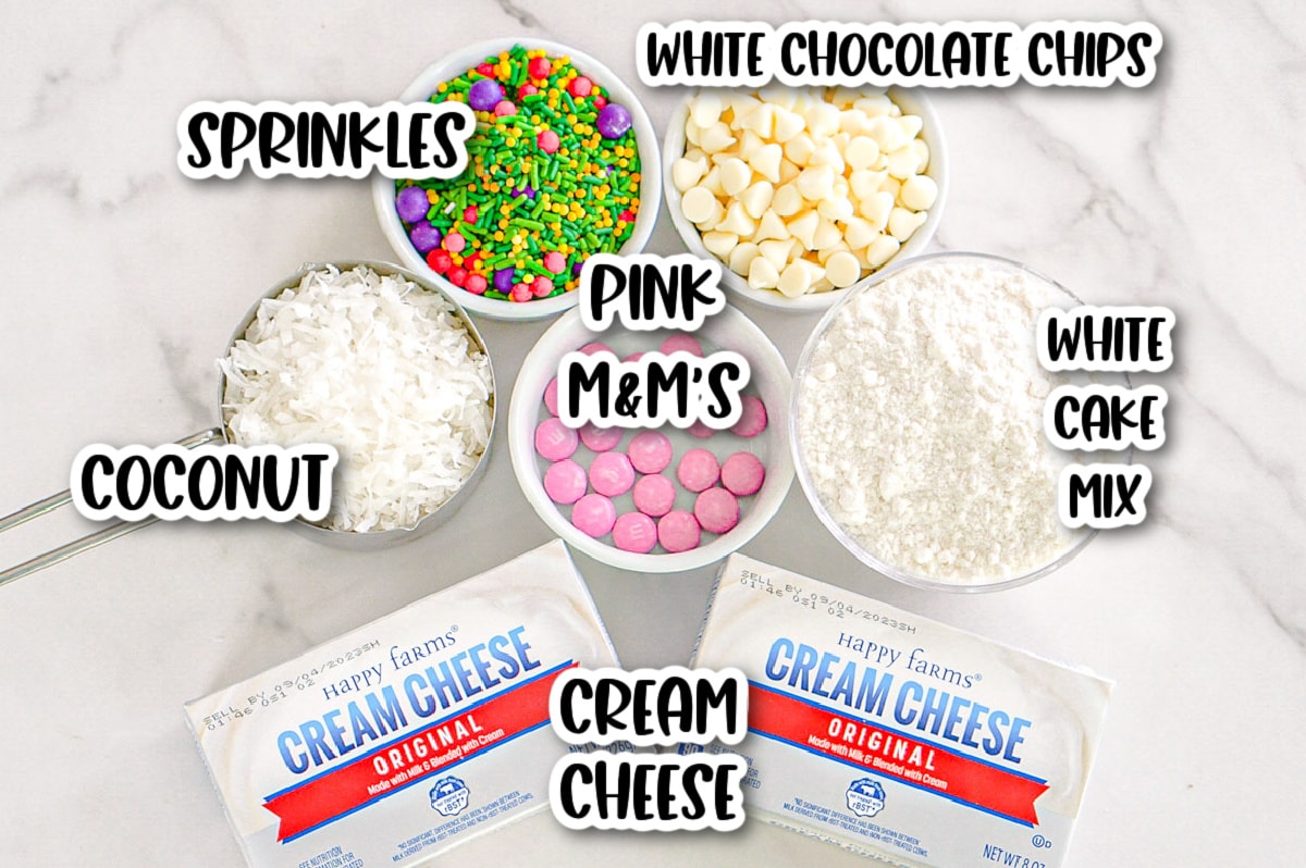 Ingredients for Easter dessert dip