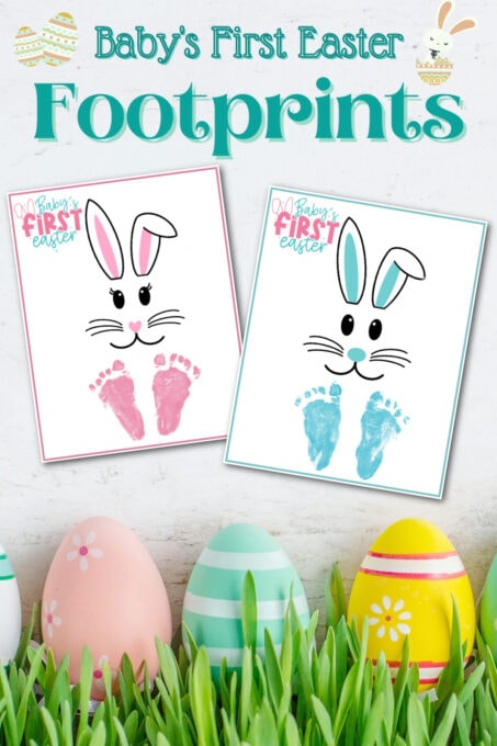 Easter Bunny Footprints Pin 1