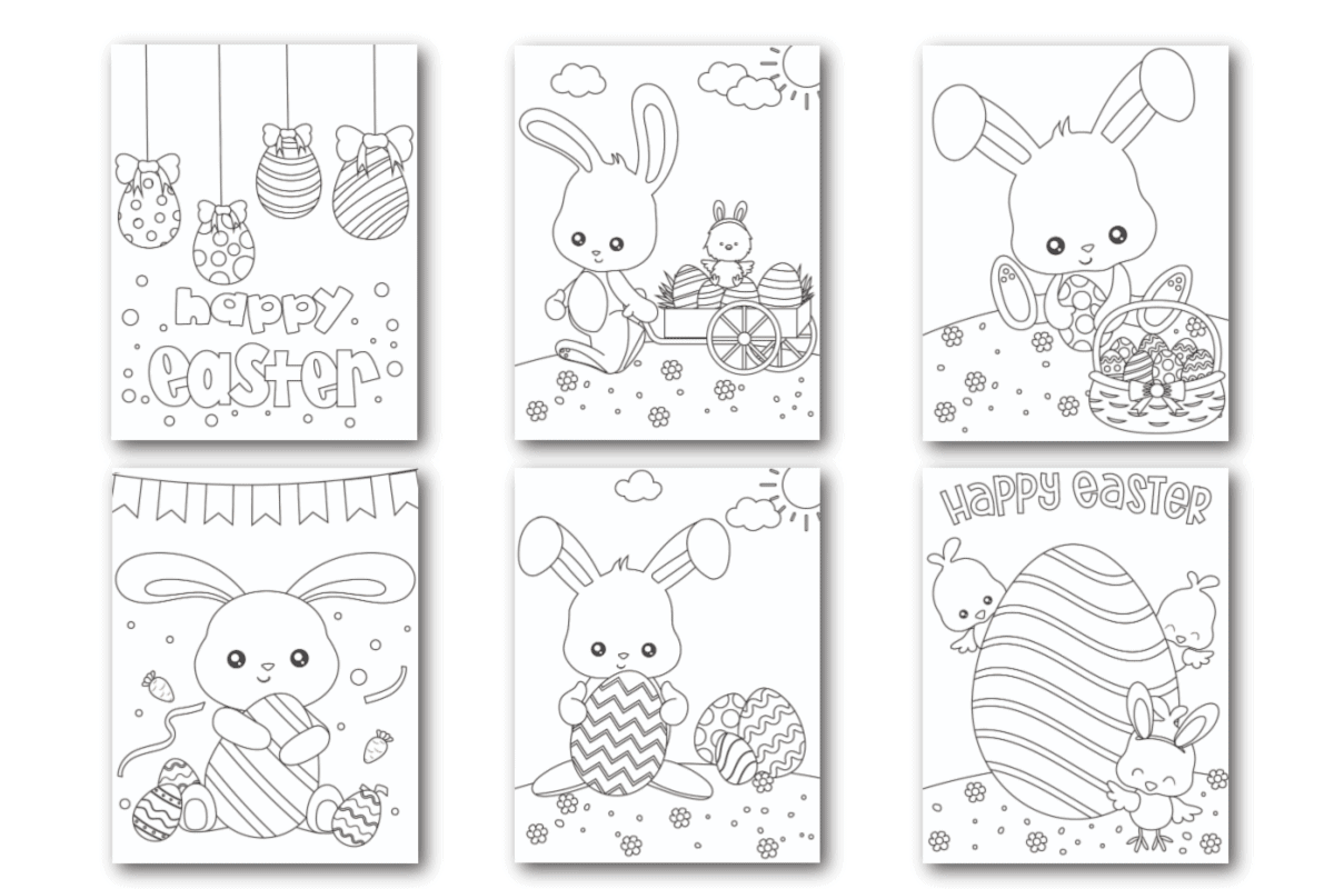 Easter Coloring Pages on white background