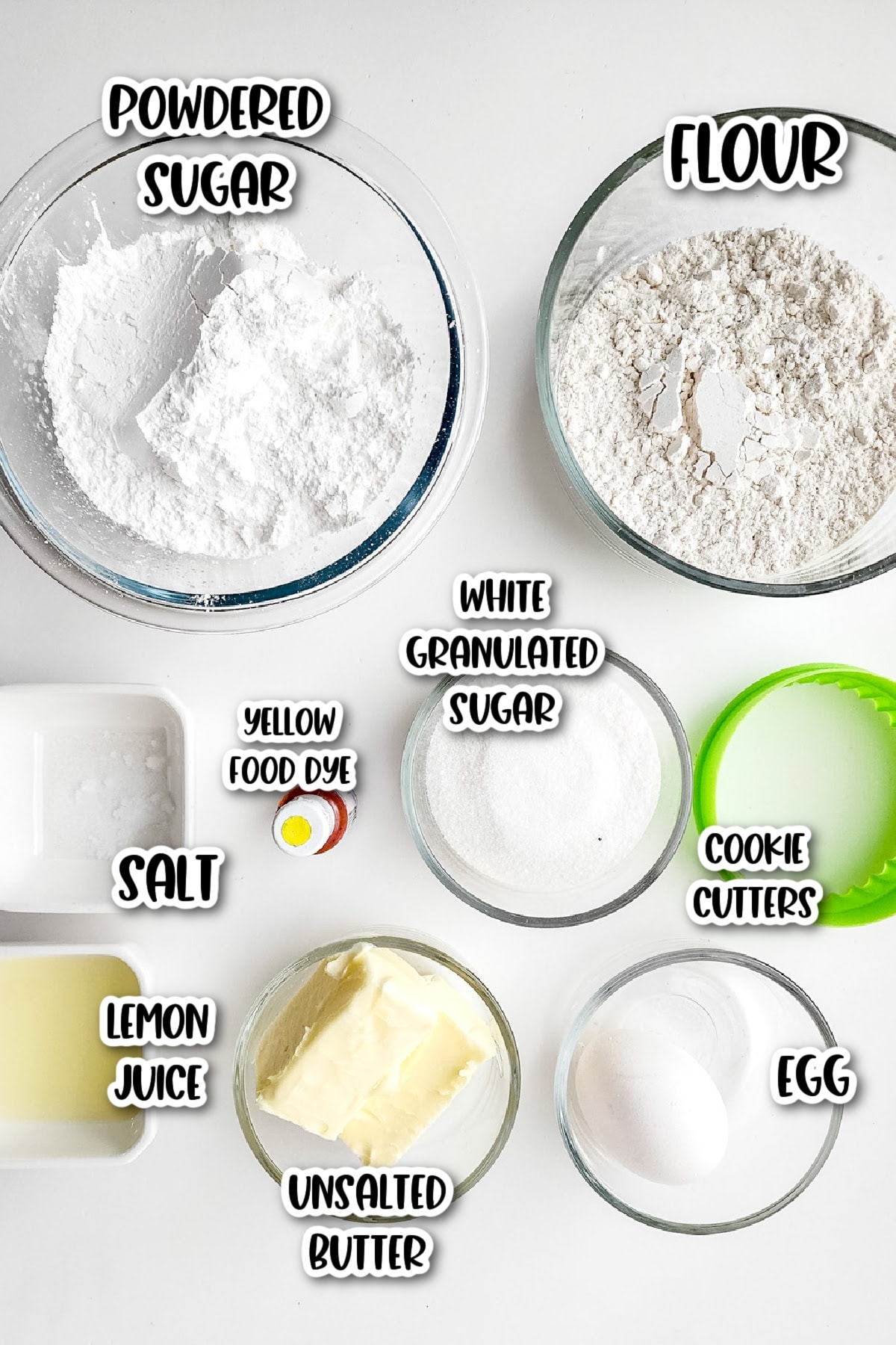 Ingredients for Girl Scout Lemonade Cookies