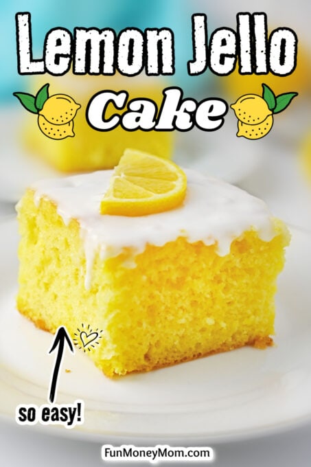 Pinterest image for Lemon Jello Cake