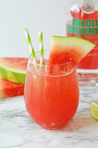Watermelon Crush cocktail with watermelon slice