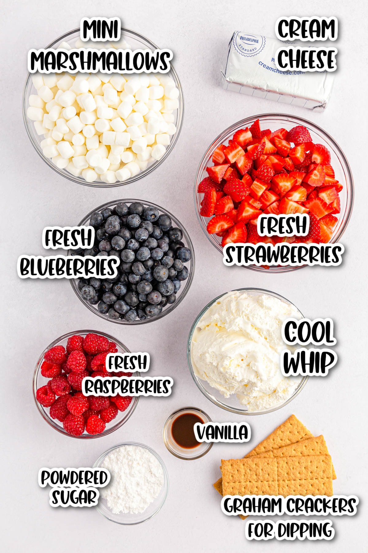 Berry Cheesecake Fluff Ingredients