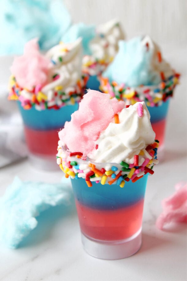 Cotton Candy Jello Shots - Fun Money Mom