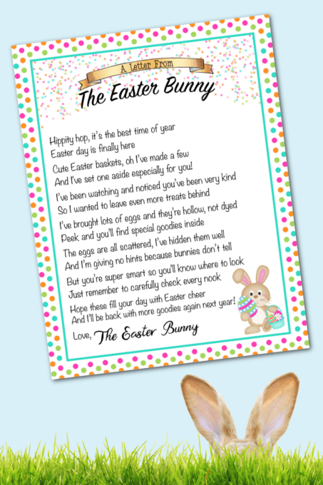 Free Printable Easter Bunny Letter - Fun Money Mom
