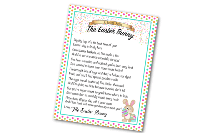 Free Printable Easter Bunny Letter - Fun Money Mom