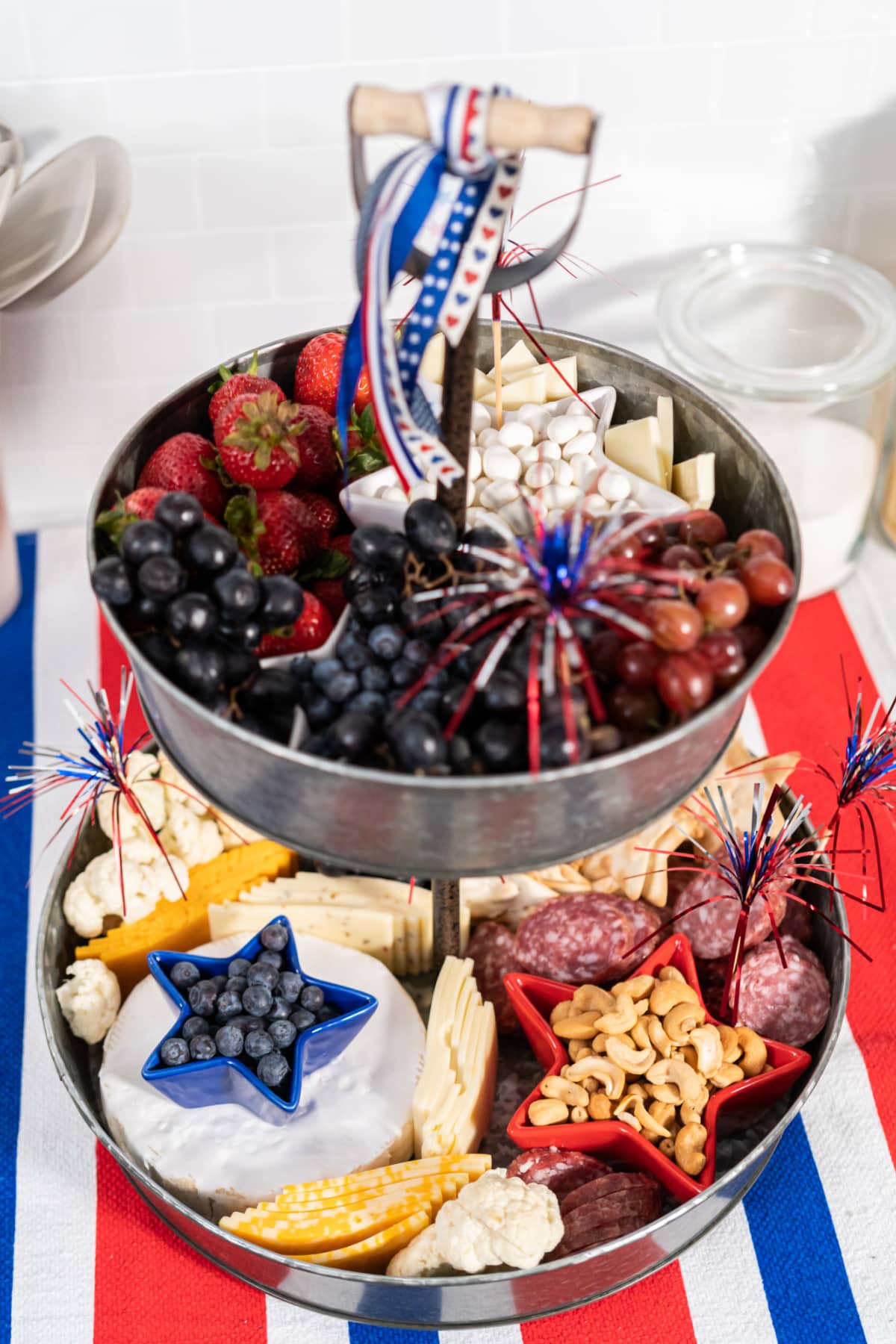 Food for a July 4th party on table