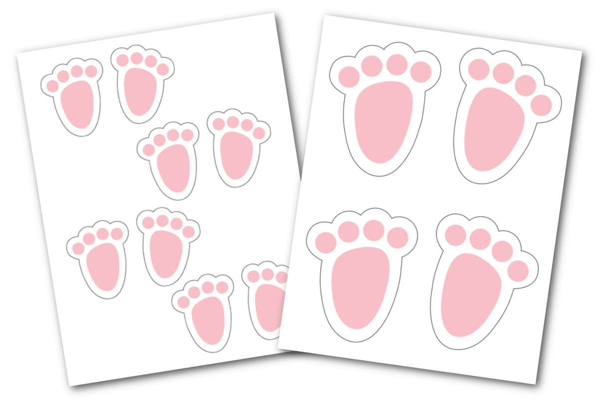 Large and small bunny footprint printables