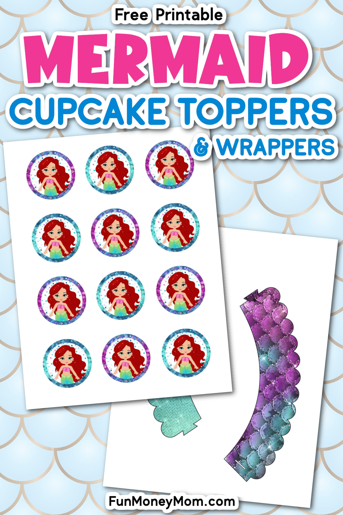 Free Printable Mermaid Cupcake Toppers - Fun Money Mom