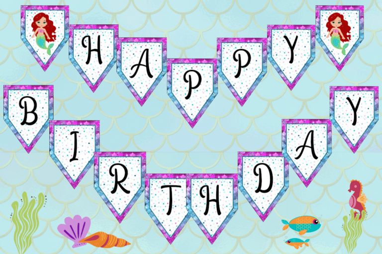 Free Printable Mermaid Birthday Banner