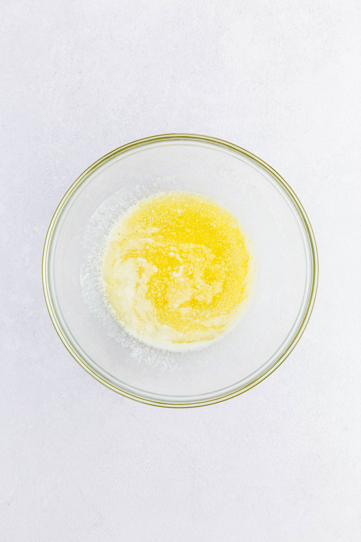 Butter in glass mixing bowl