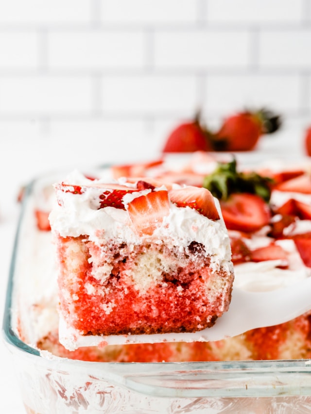 Strawberry Poke Cake Recipe story - Fun Money Mom