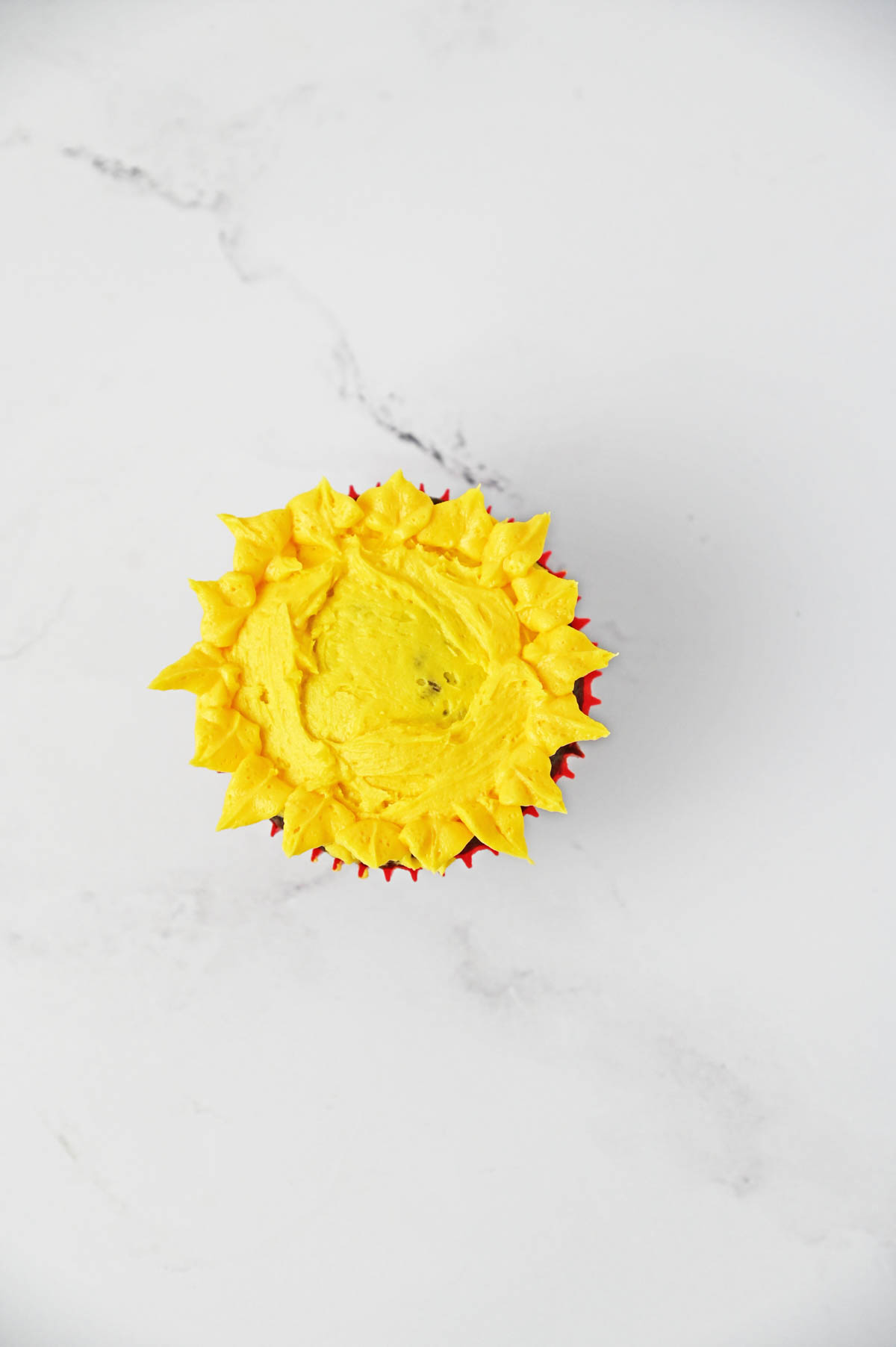 Outer petals of sunflower made with icing