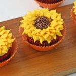 Sunflower cupcakes for recipe card