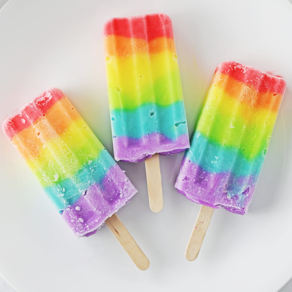 Rainbow popsicles for recipe card