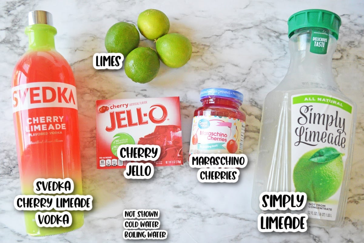 Cherry Limeade Jello Shots Ingredients