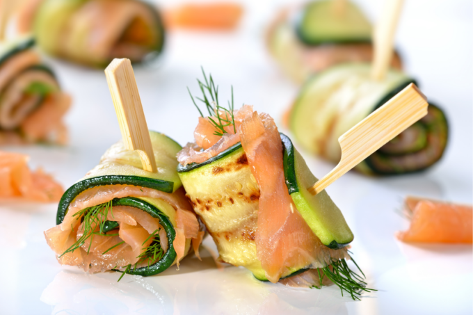Cucumber and salmon appetizer