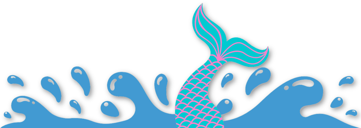Mermaid tail splashing in water