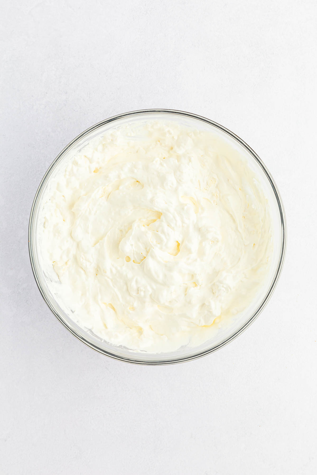 Cream cheese mixture and Cool Whip blended