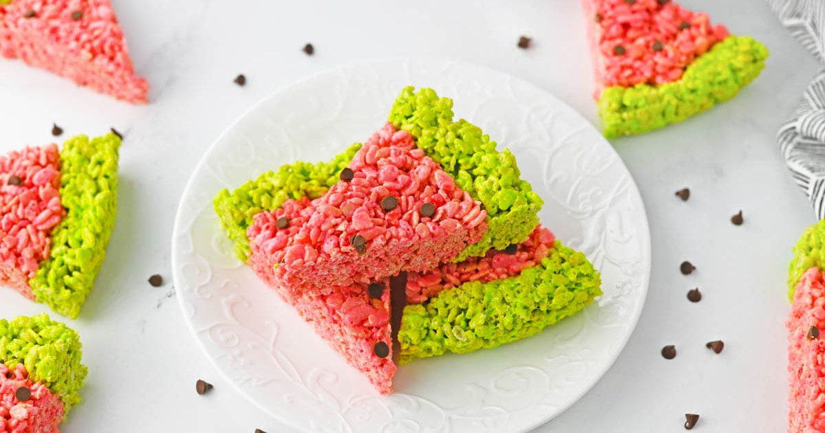 Watermelon Rice Krispie Treats - Fun Money Mom