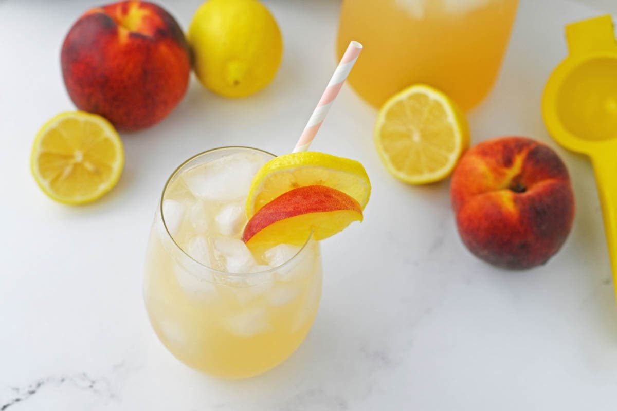 Peach lemonade from above
