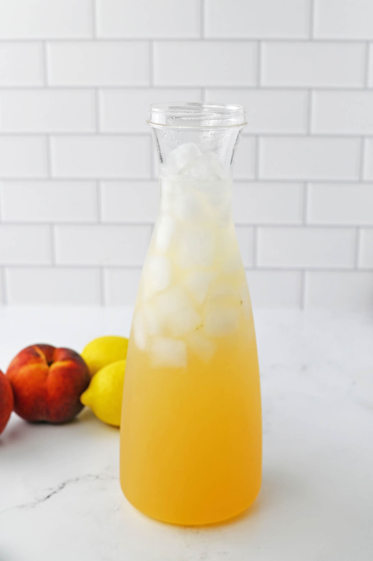 Peach lemonade in carafe