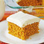 Pumpkin Spice Cake With Cream Cheese Frosting recipe card image