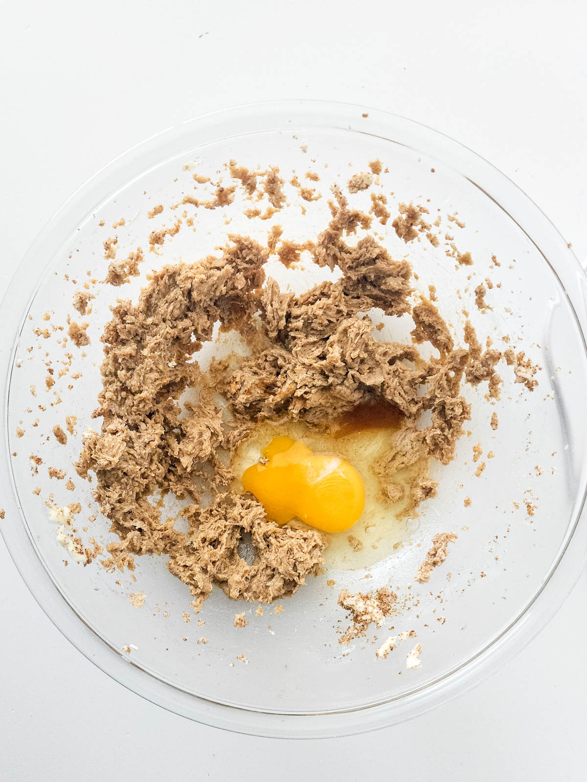 Egg combined with sugar mixture