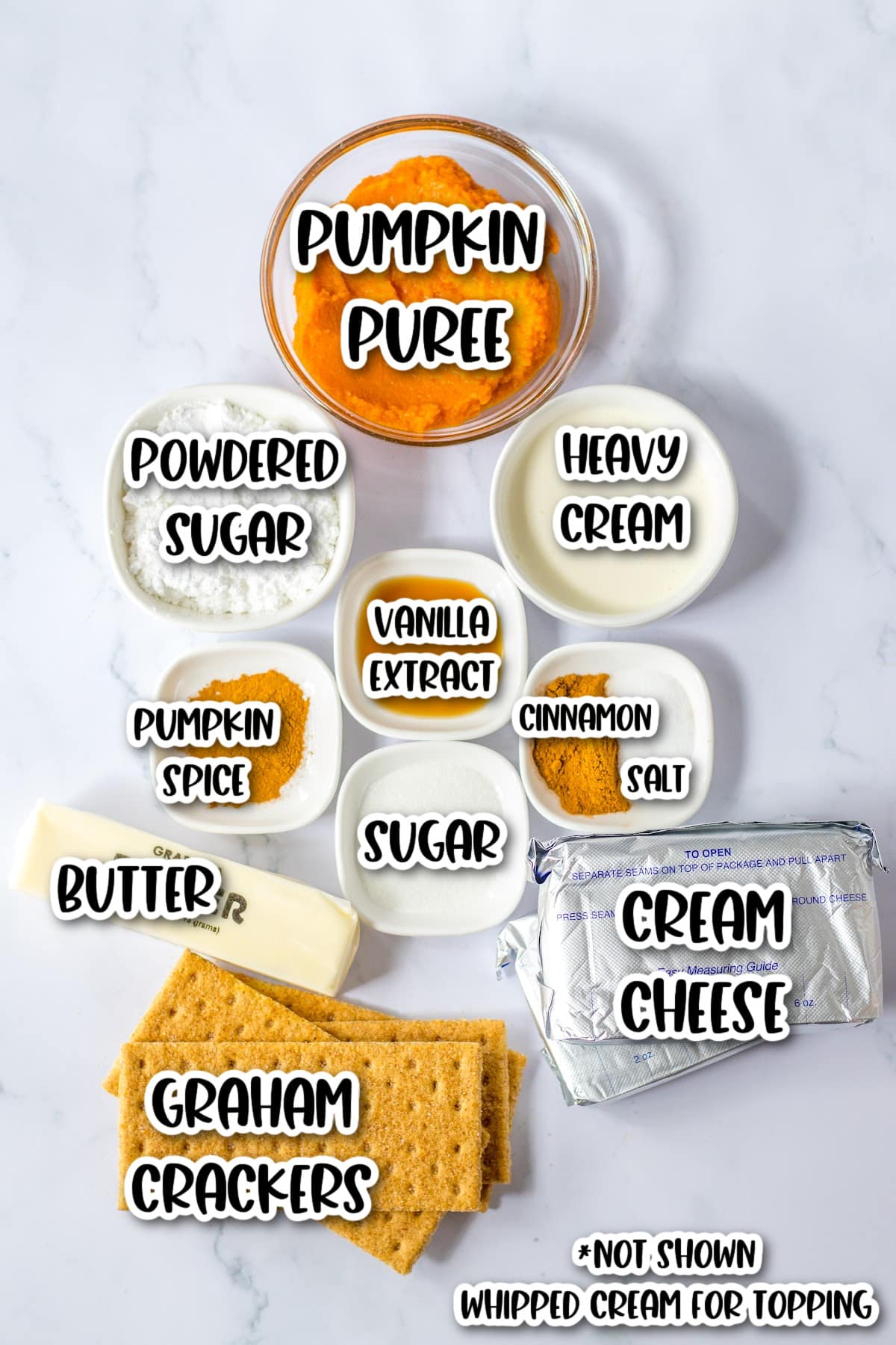 No Bake Pumpkin Cheesecake Ingredients