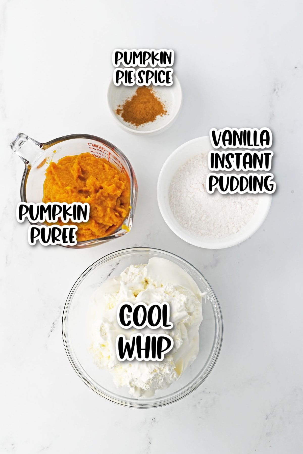 Ingredients for pumpkin fluff