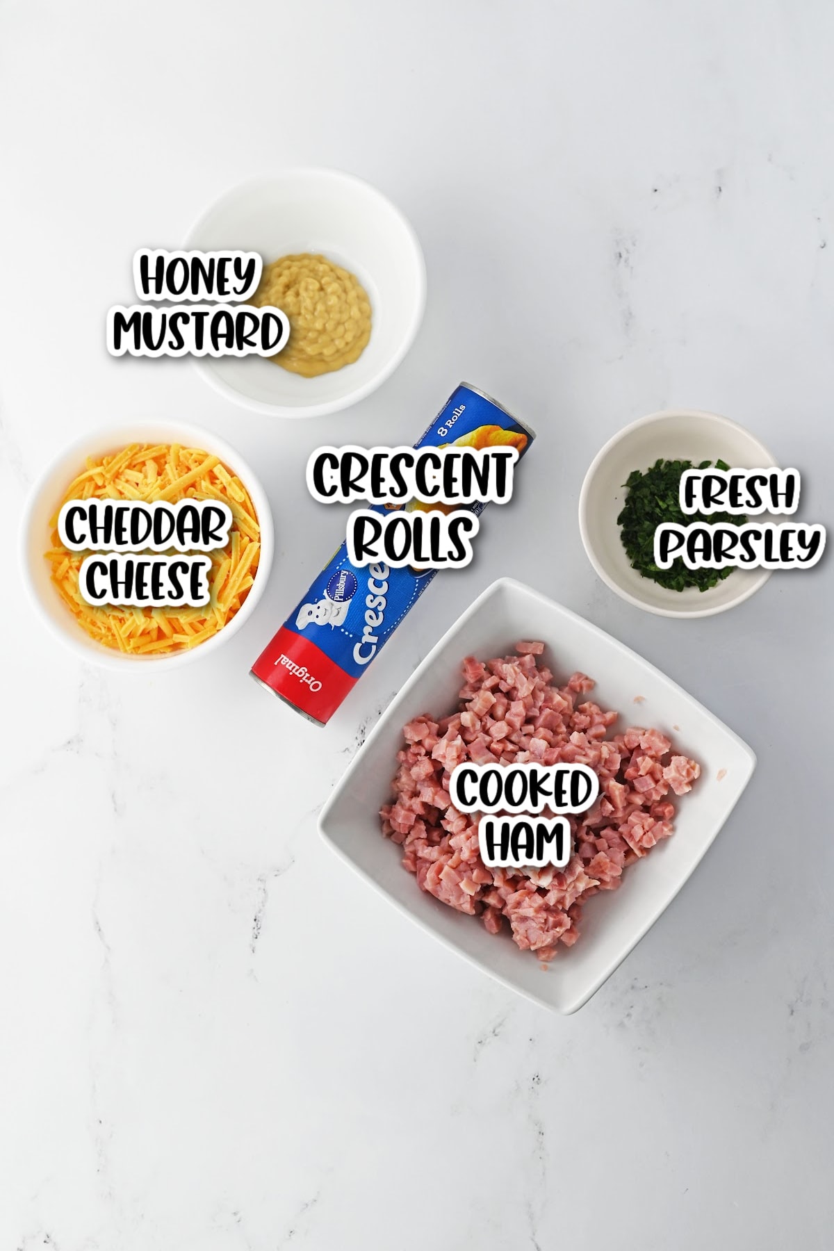 Ham & Cheese Crescent Braid Ingredients