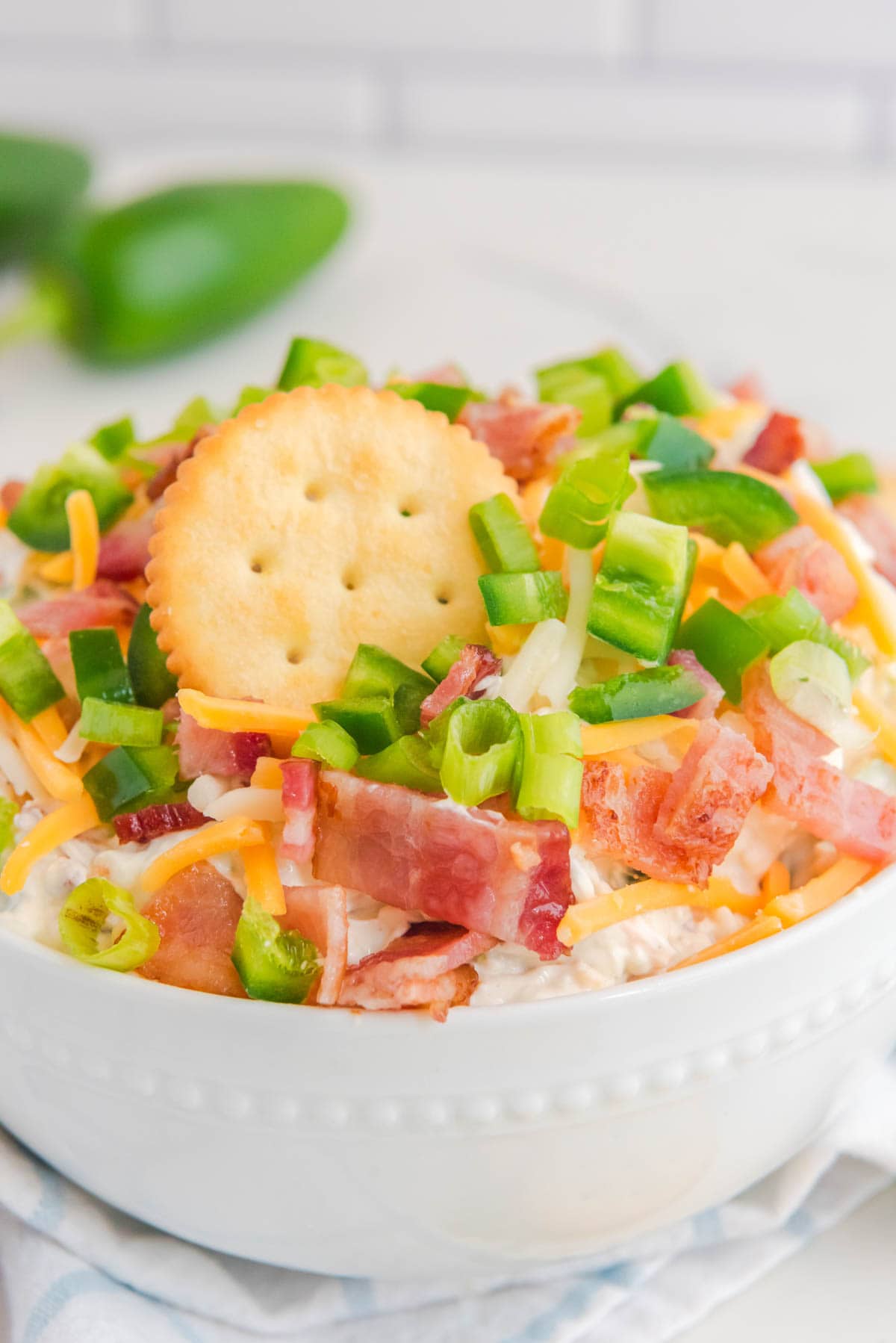 Jalapeno Popper dip with cracker