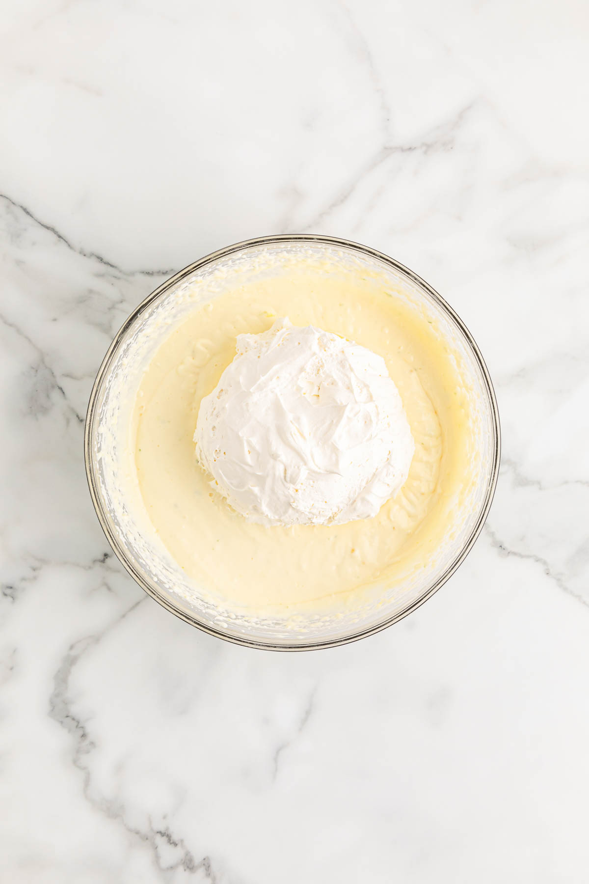 Key lime pie cream cheese mixture with cool whip