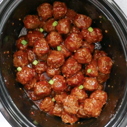 sweet & spicy meatballs in crock pot