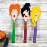 Three harry potter spoons with different hairstyles.