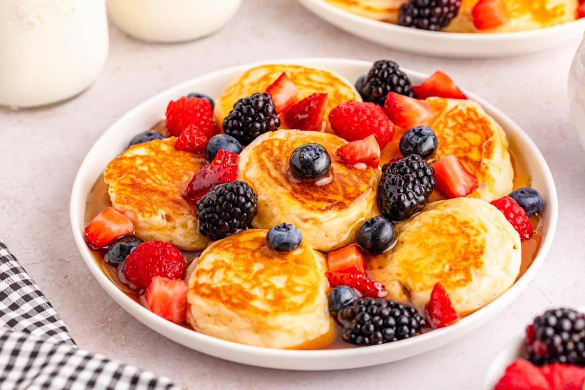 Mini Pancakes with Fresh Fruit