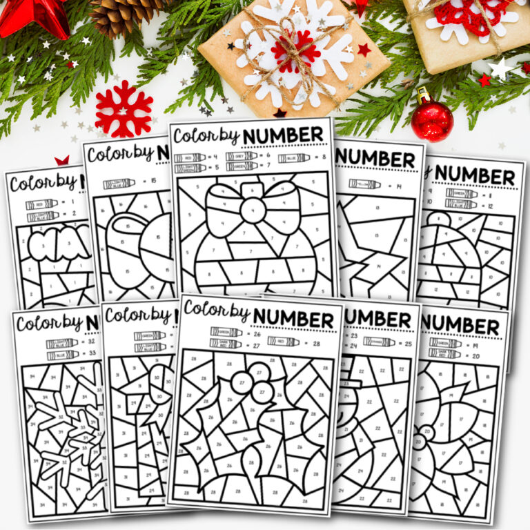 Christmas Color By Number (Free Printables)