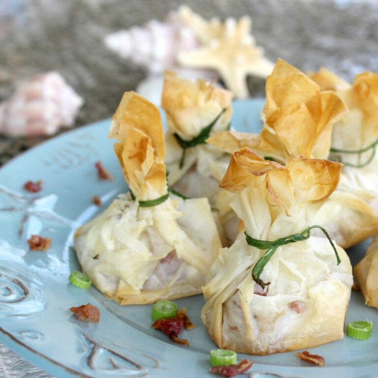 Phyllo Wrapped Shrimp Appetizer With Bacon & Cream Cheese