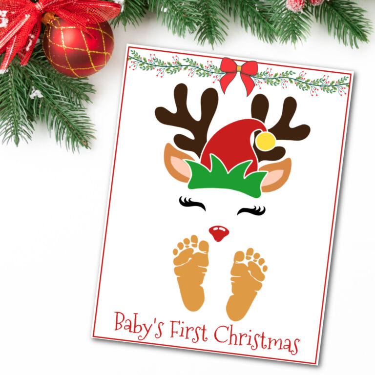 Reindeer Footprint Art (Free Printable)